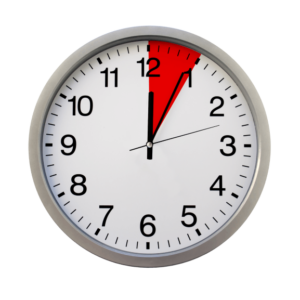 Clock showing only 5 minutes