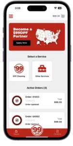 99DPF App Screenshot on iPhone - Front view