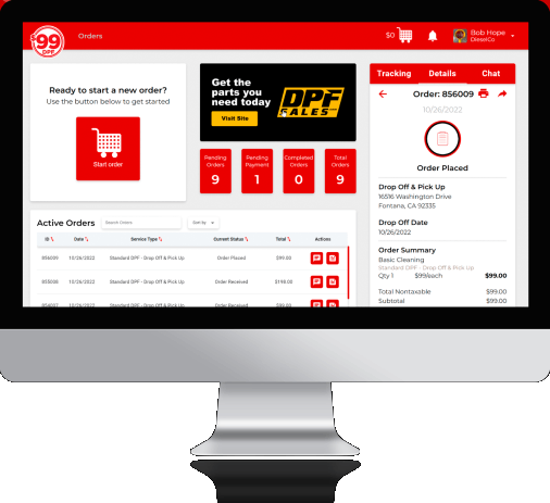 99dpf web application screenshot on computer