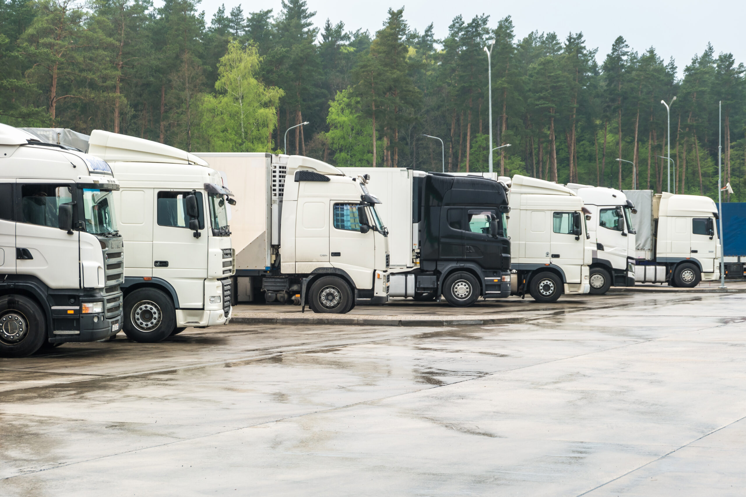 trucks in a row